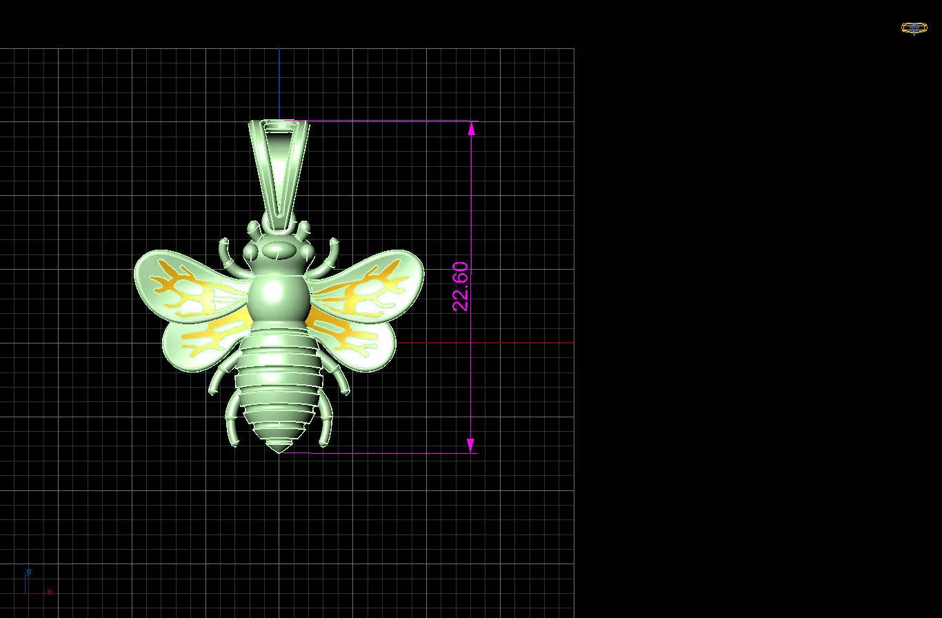 honey bee pendant 3D print model_8