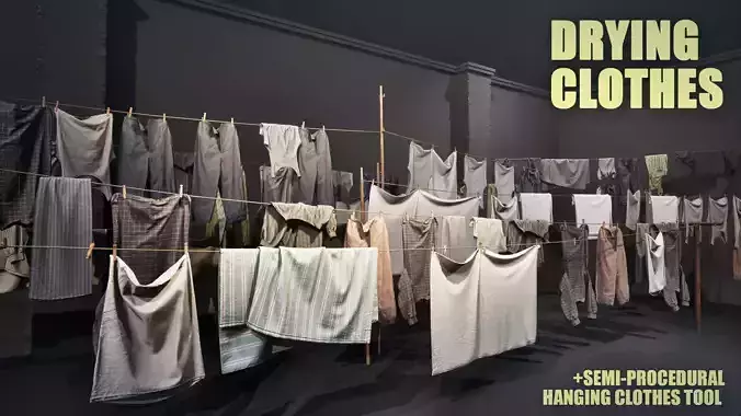 Drying Clothes  Semi-Procedural Hanging Clothes Tool