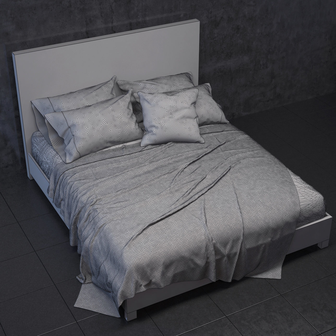 H61F Bedframe 3D model_4
