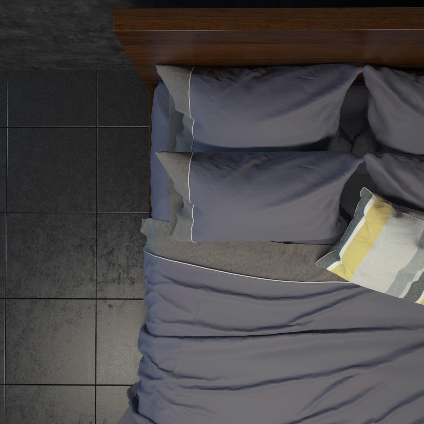 H61F Bedframe 3D model_3