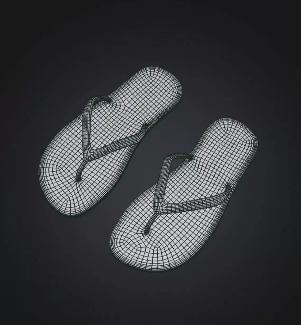Flip Flop Lowpoly perfect Quad mesh Low-poly 3D model_0