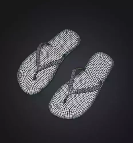 Flip Flop Lowpoly perfect Quad mesh
