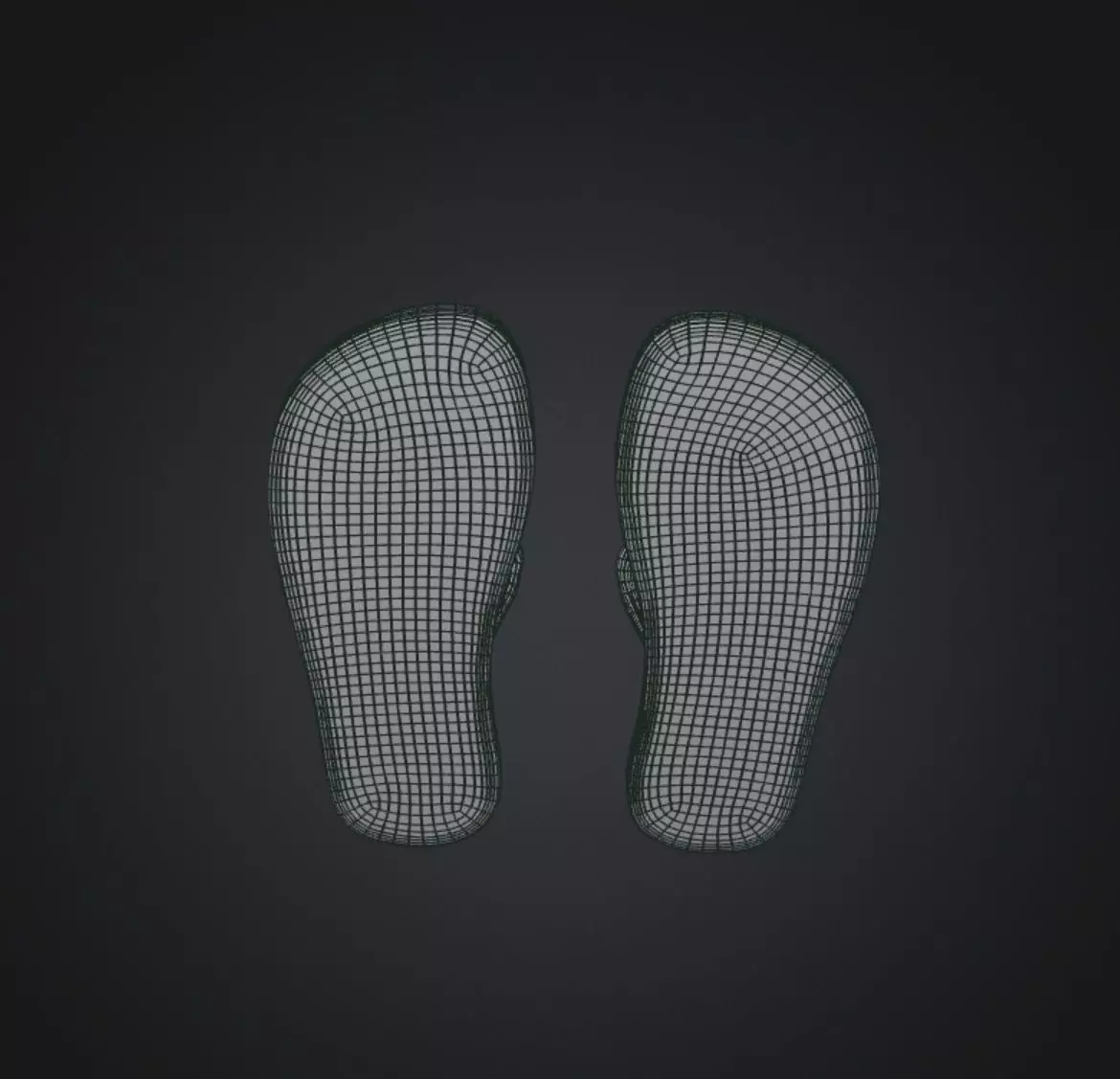 Flip Flop Lowpoly perfect Quad mesh Low-poly 3D model_2