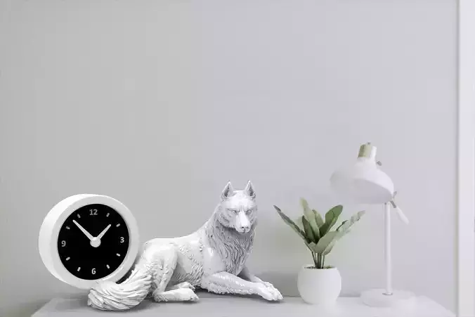 Wolf desk clock
