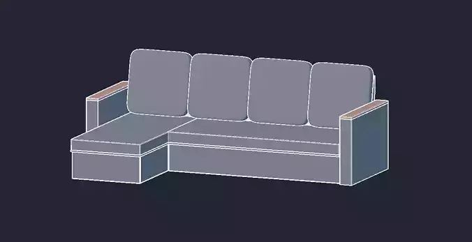 modern 3D model of a corner sofa