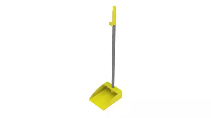 Modern Flat Dustpan with Long Metal Handle