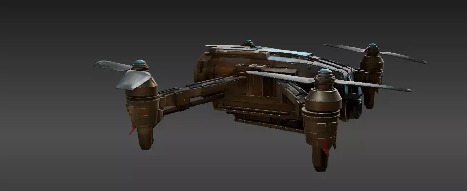 Futuristic Drone 3D Model  Game-Ready PBR  Sci-Fi Asset Low-poly 3D model_6