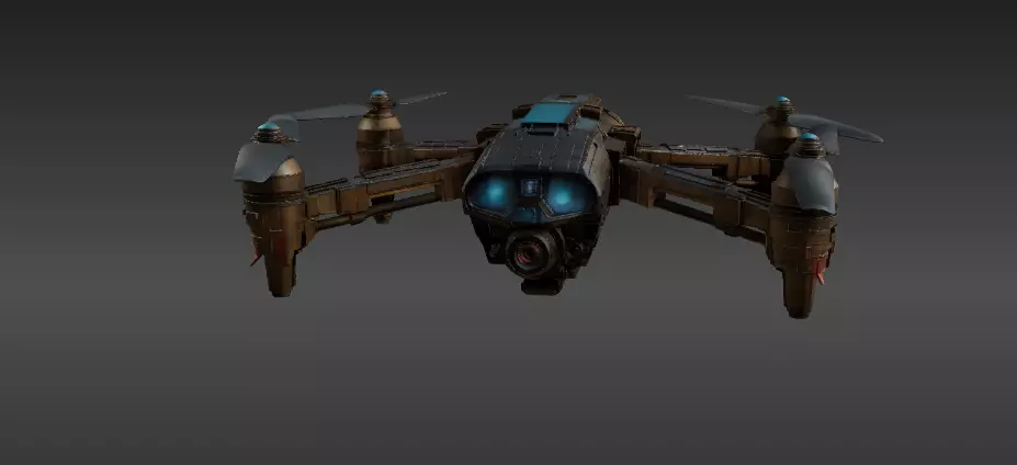 Futuristic Drone 3D Model  Game-Ready PBR  Sci-Fi Asset Low-poly 3D model_5