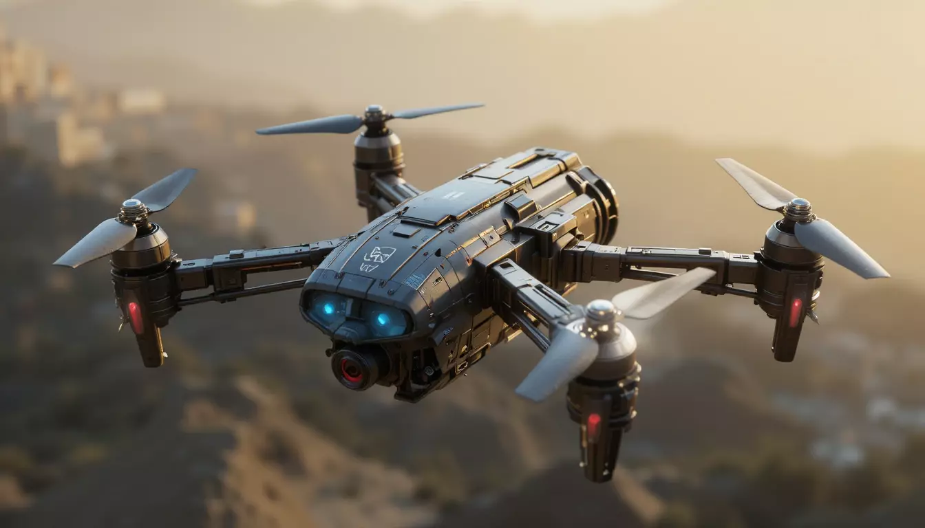 Futuristic Drone 3D Model  Game-Ready PBR  Sci-Fi Asset Low-poly 3D model_0