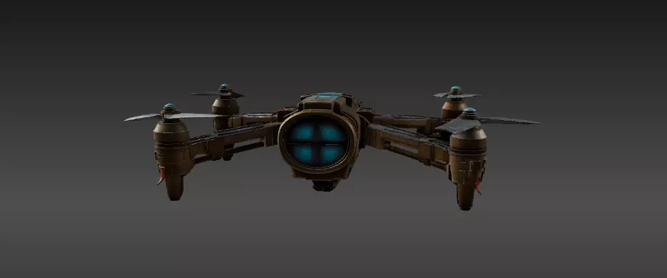 Futuristic Drone 3D Model  Game-Ready PBR  Sci-Fi Asset Low-poly 3D model_2