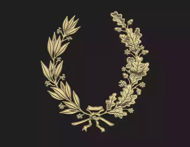 Laurel Olive oak wood wreath circle floral  flower laser symbol 