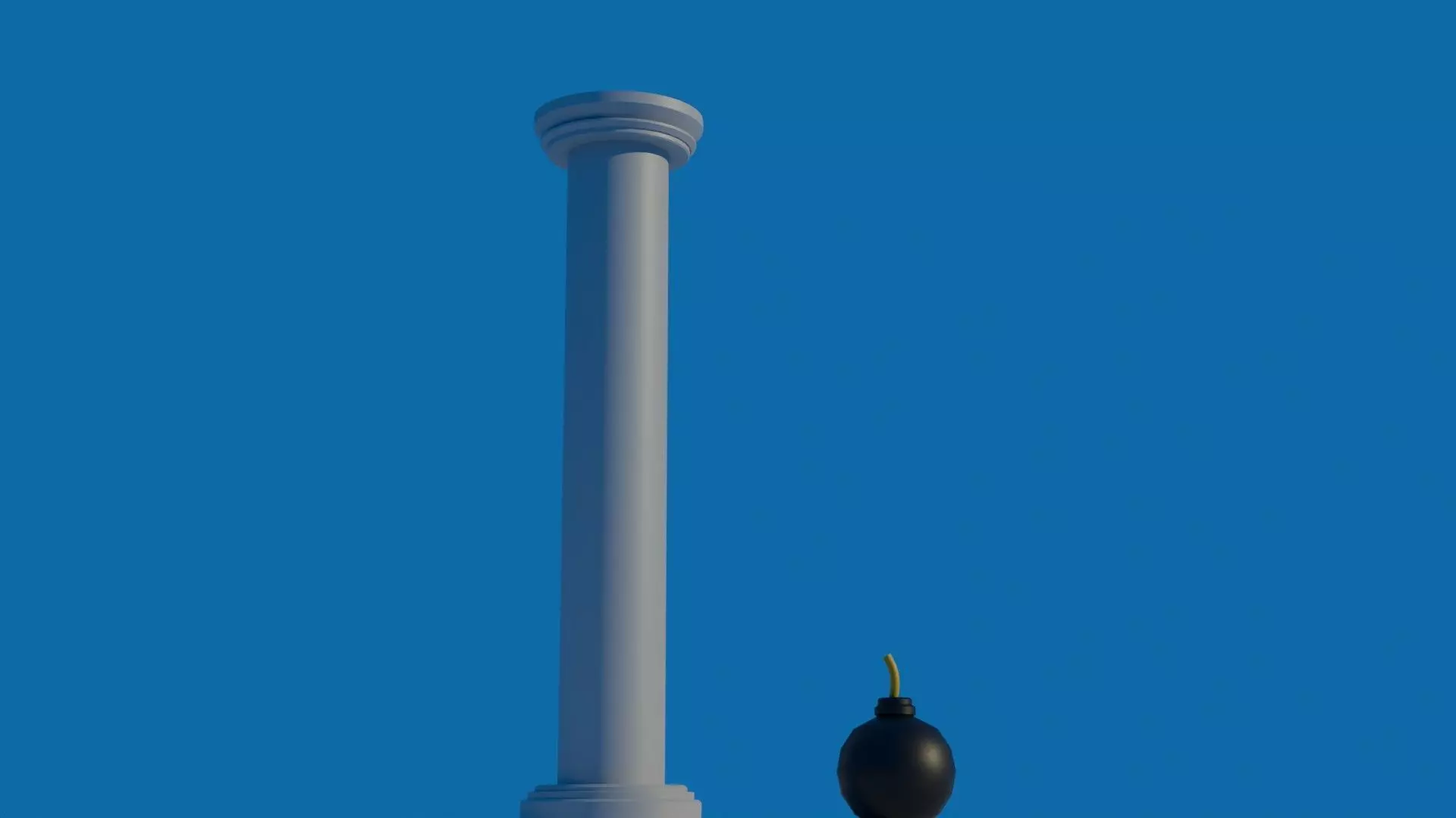 Low Poly Pillar and Bomb Low-poly 3D model_2