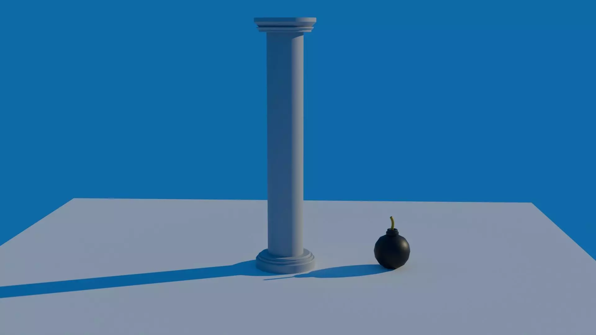 Low Poly Pillar and Bomb Low-poly 3D model_1