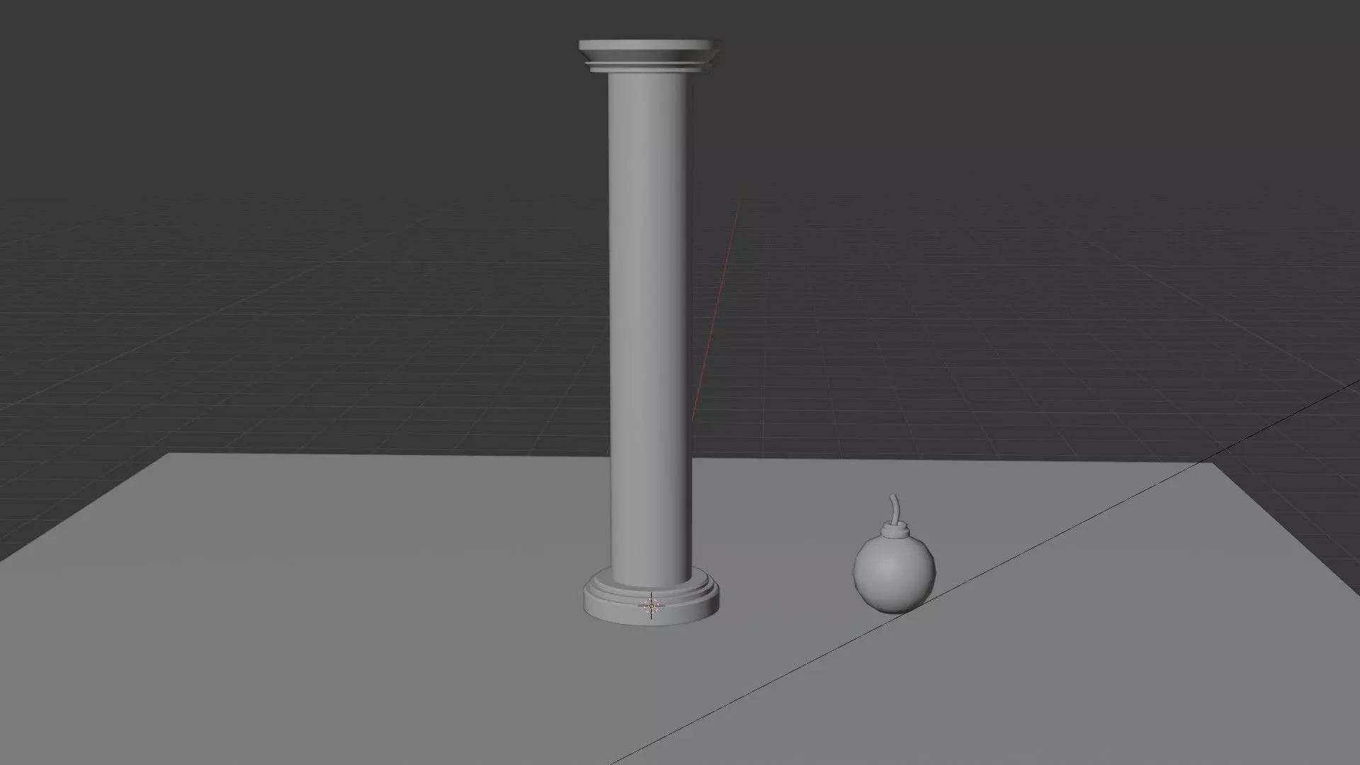 Low Poly Pillar and Bomb Low-poly 3D model_0