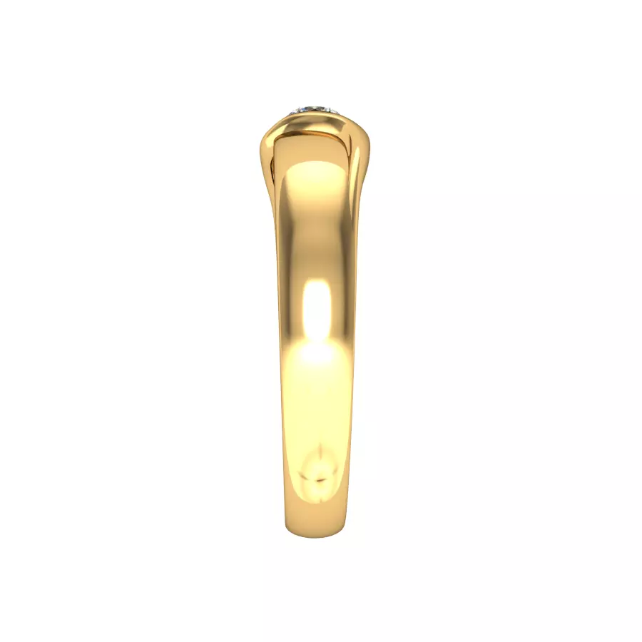 dew drop diamond gold ring 3D print model_4