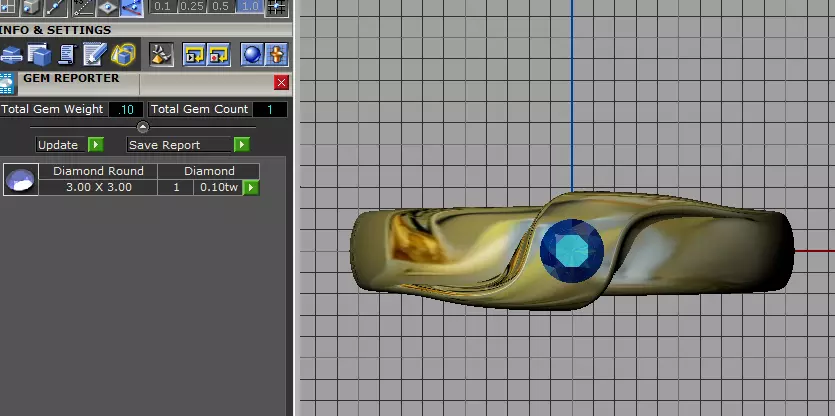 dew drop diamond gold ring 3D print model_9