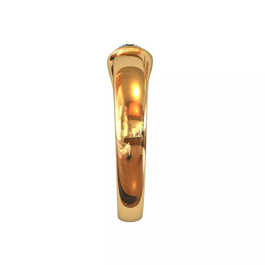 dew drop diamond gold ring 3D print model_2