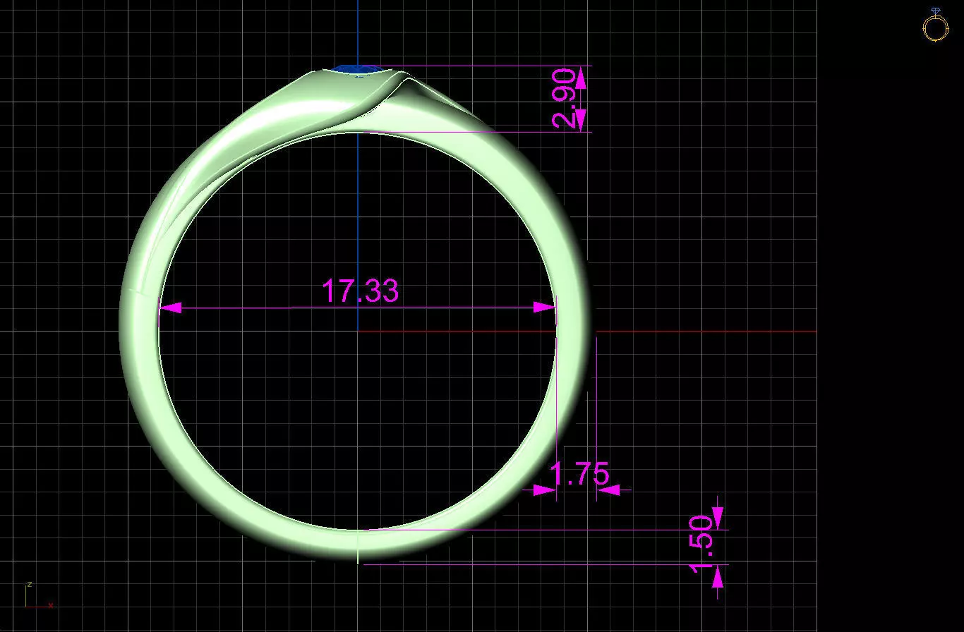 dew drop diamond gold ring 3D print model_5