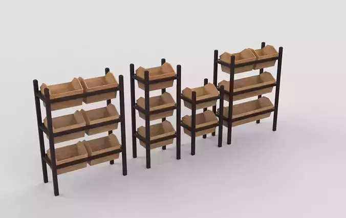 Bakery display shelves 3D model