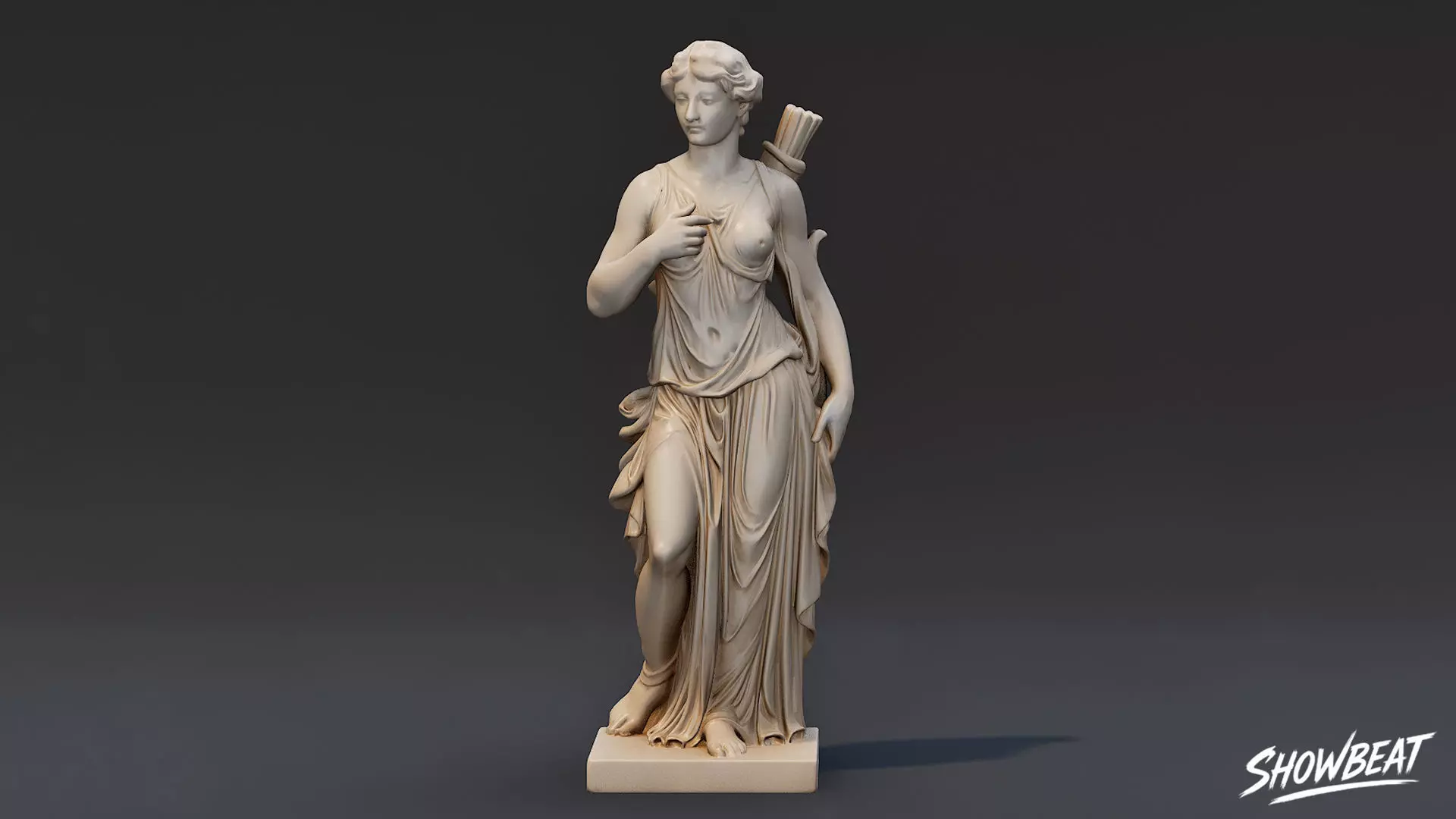 Artemis Statue Low-poly 3D model_1