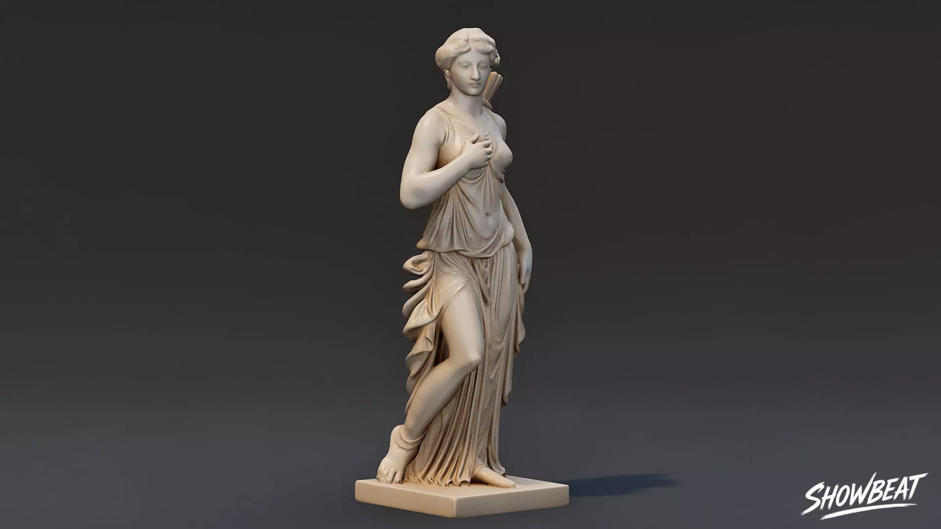 Artemis Statue Low-poly 3D model_4
