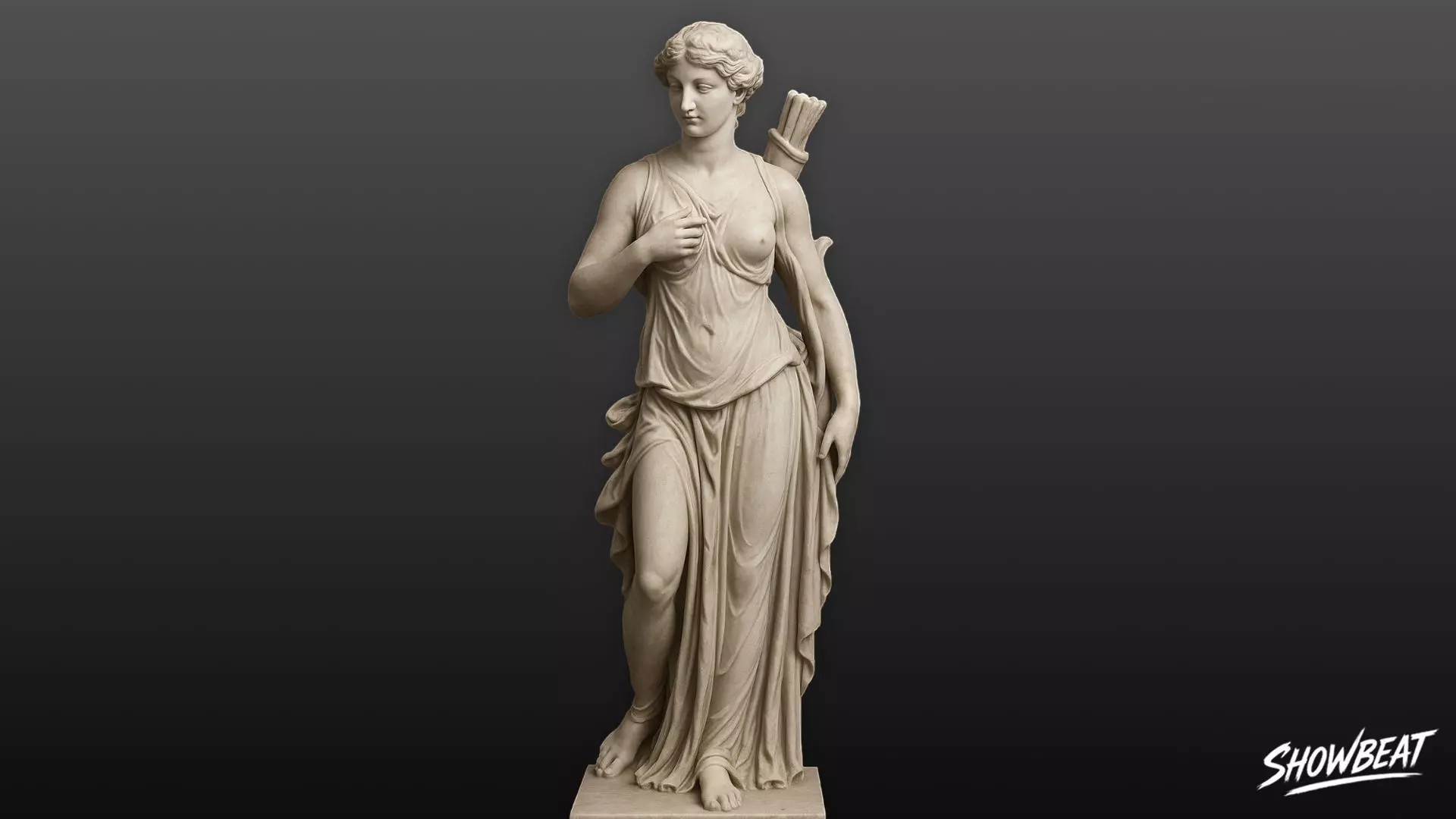 Artemis Statue Low-poly 3D model_0