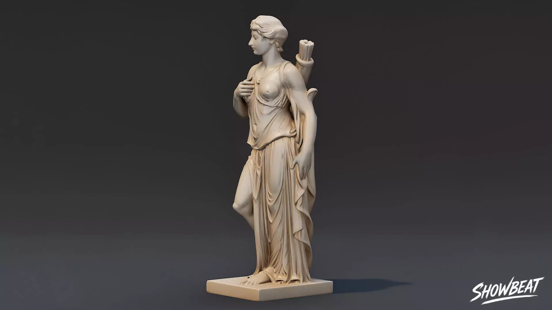 Artemis Statue Low-poly 3D model_2