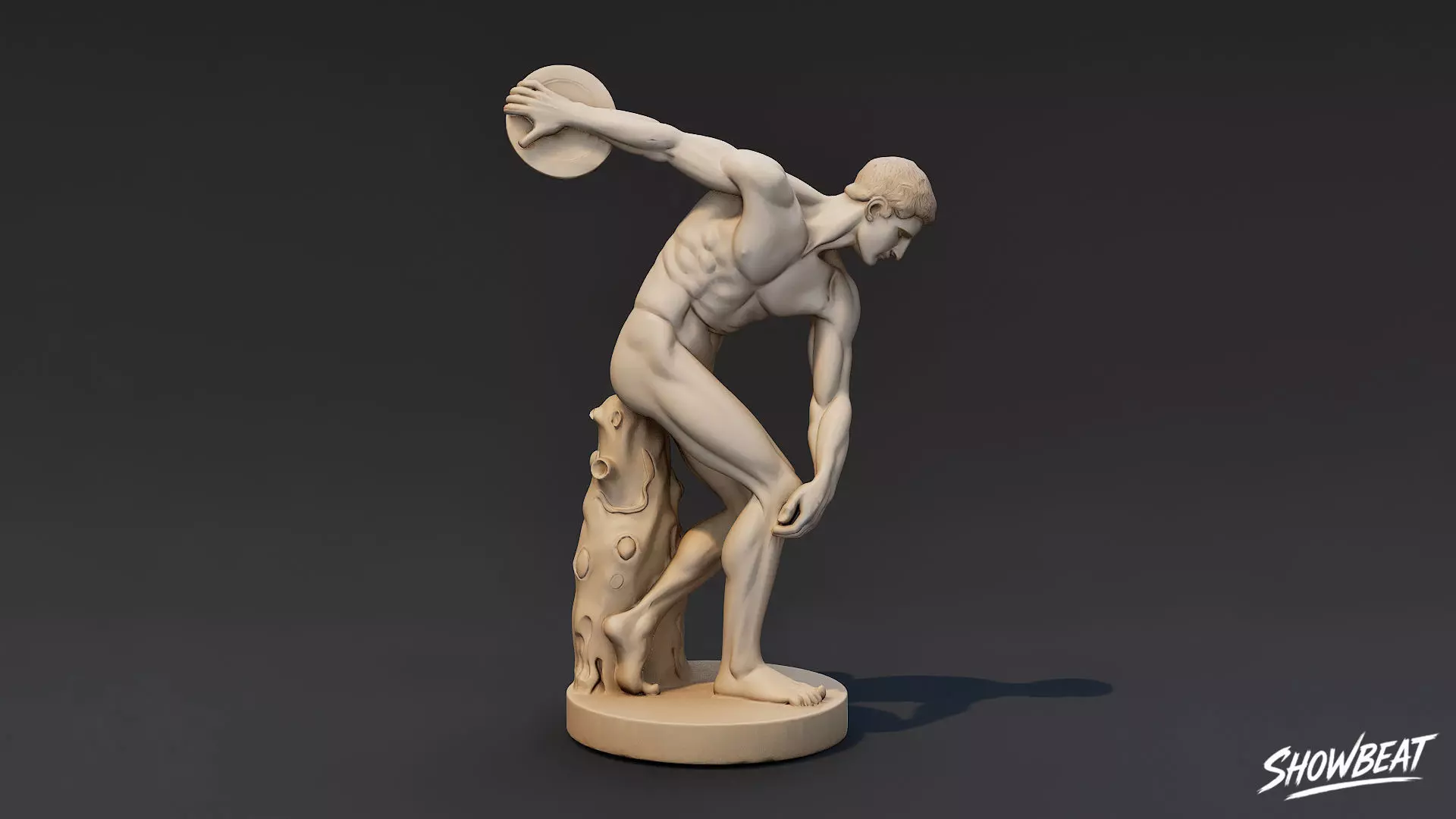 Discobolus Statue Low-poly 3D model_0