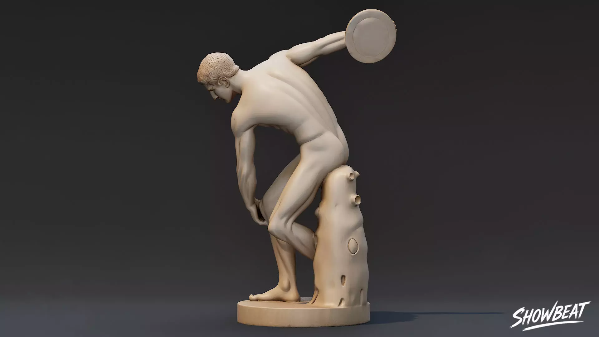 Discobolus Statue Low-poly 3D model_2