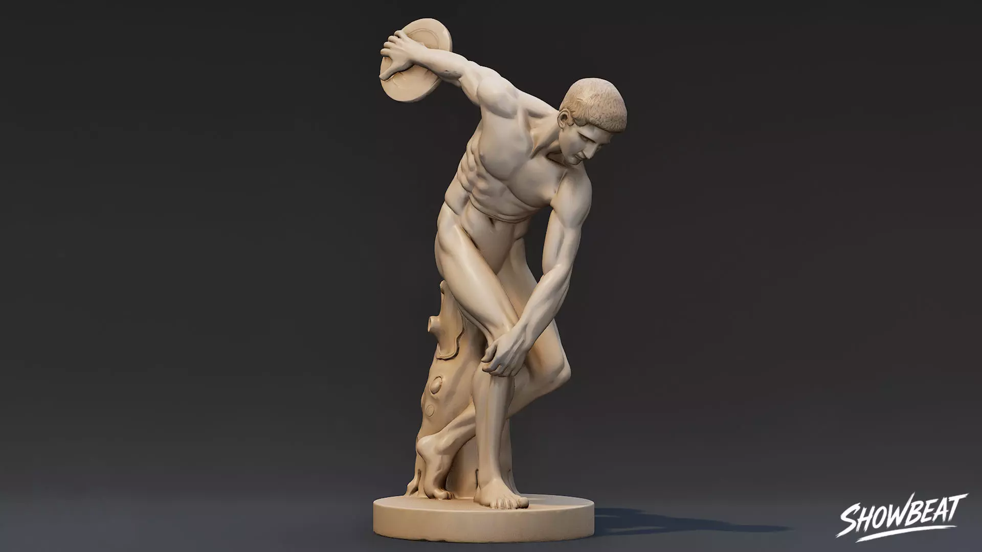 Discobolus Statue Low-poly 3D model_4