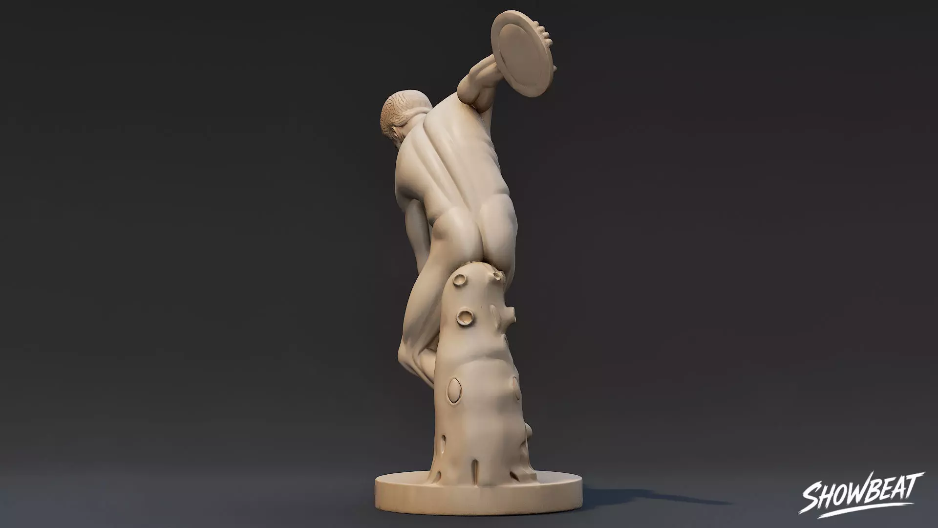 Discobolus Statue Low-poly 3D model_3