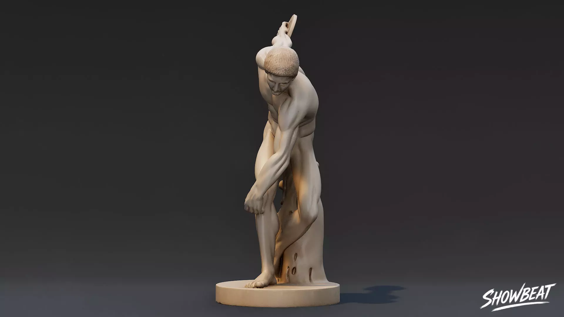 Discobolus Statue Low-poly 3D model_1