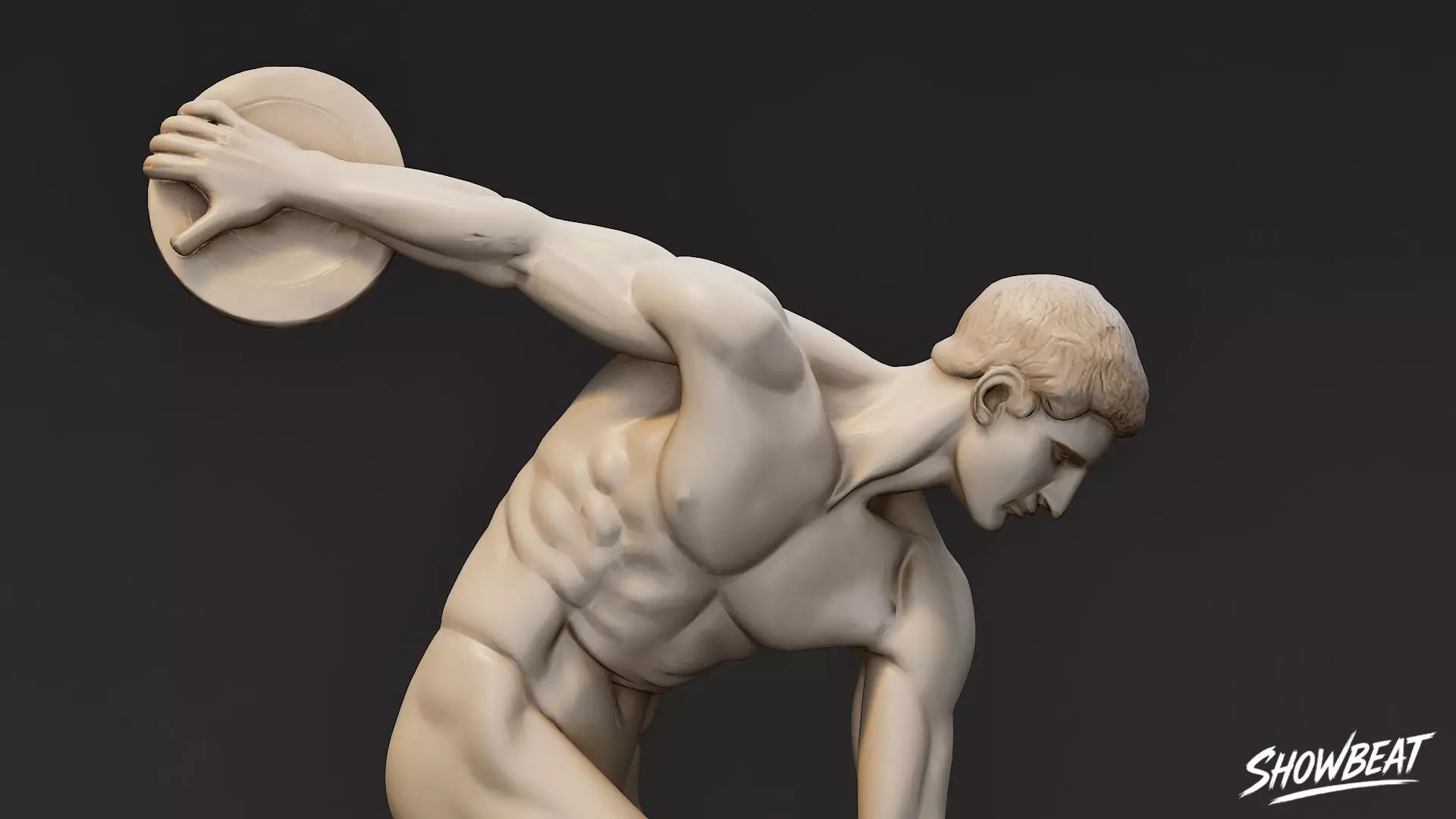Discobolus Statue Low-poly 3D model_5