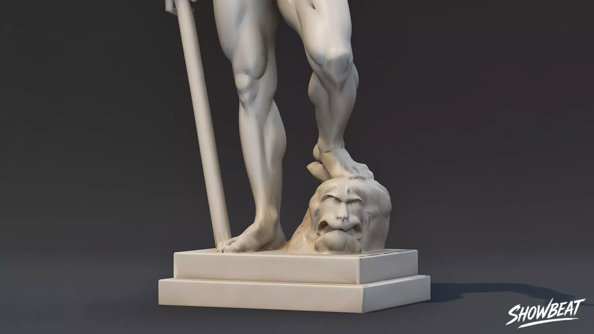 Heracles Statue Low-poly 3D model_6