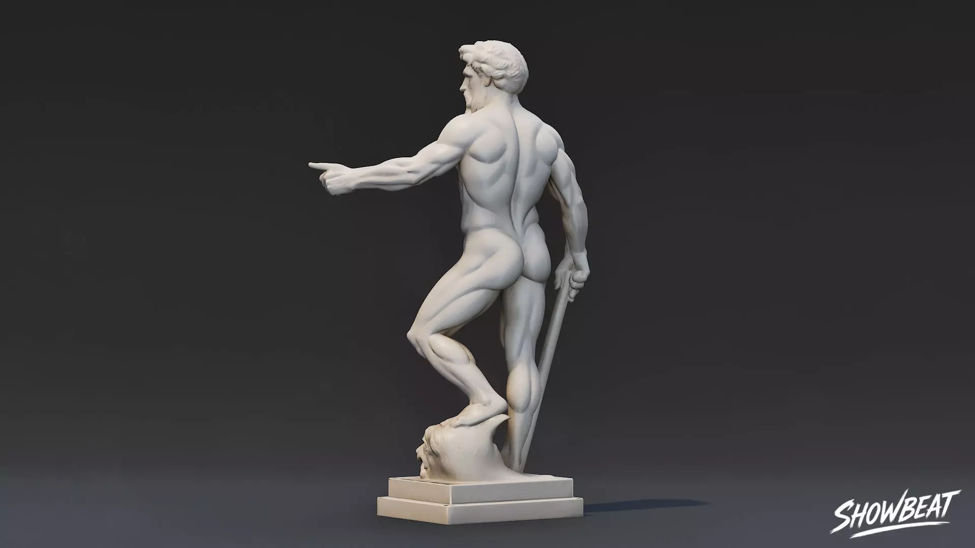 Heracles Statue Low-poly 3D model_3