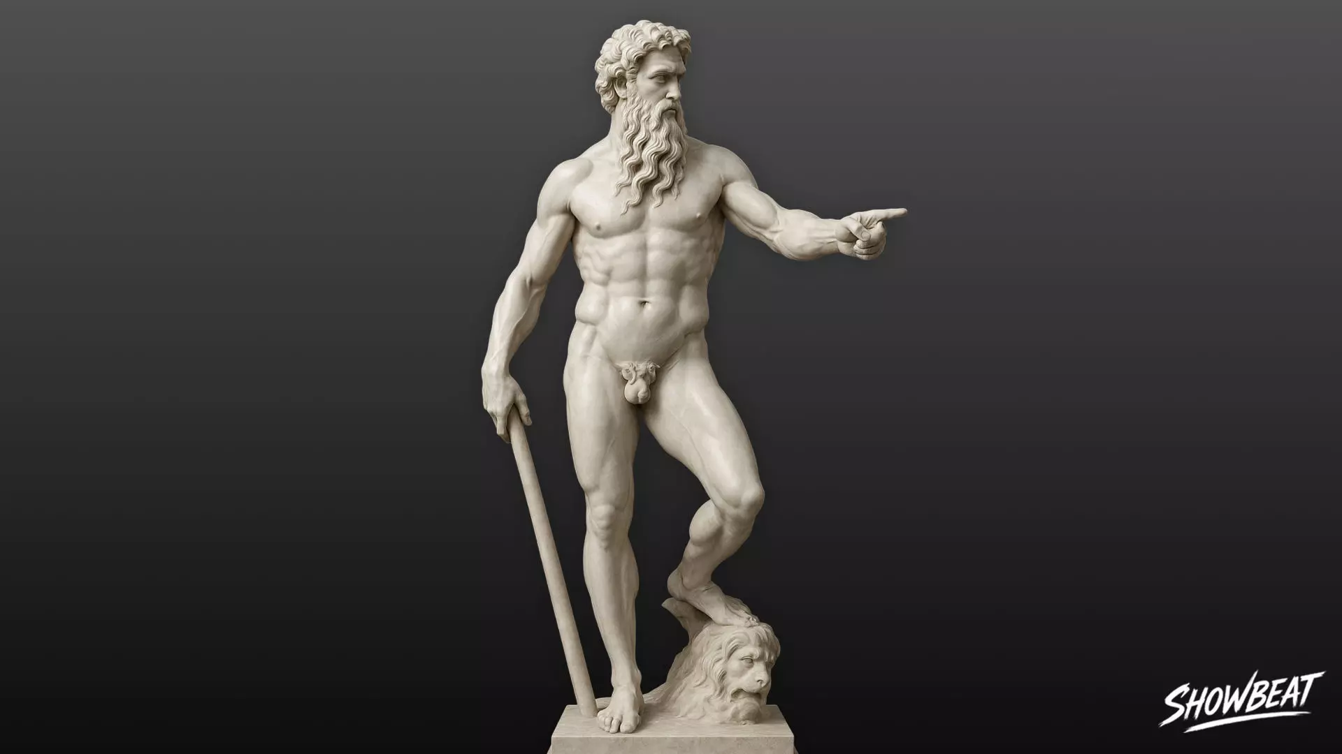 Heracles Statue Low-poly 3D model_0