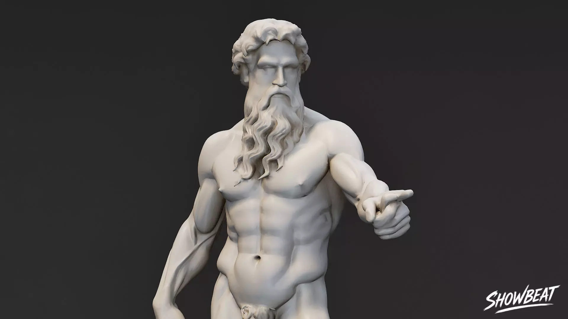 Heracles Statue Low-poly 3D model_5