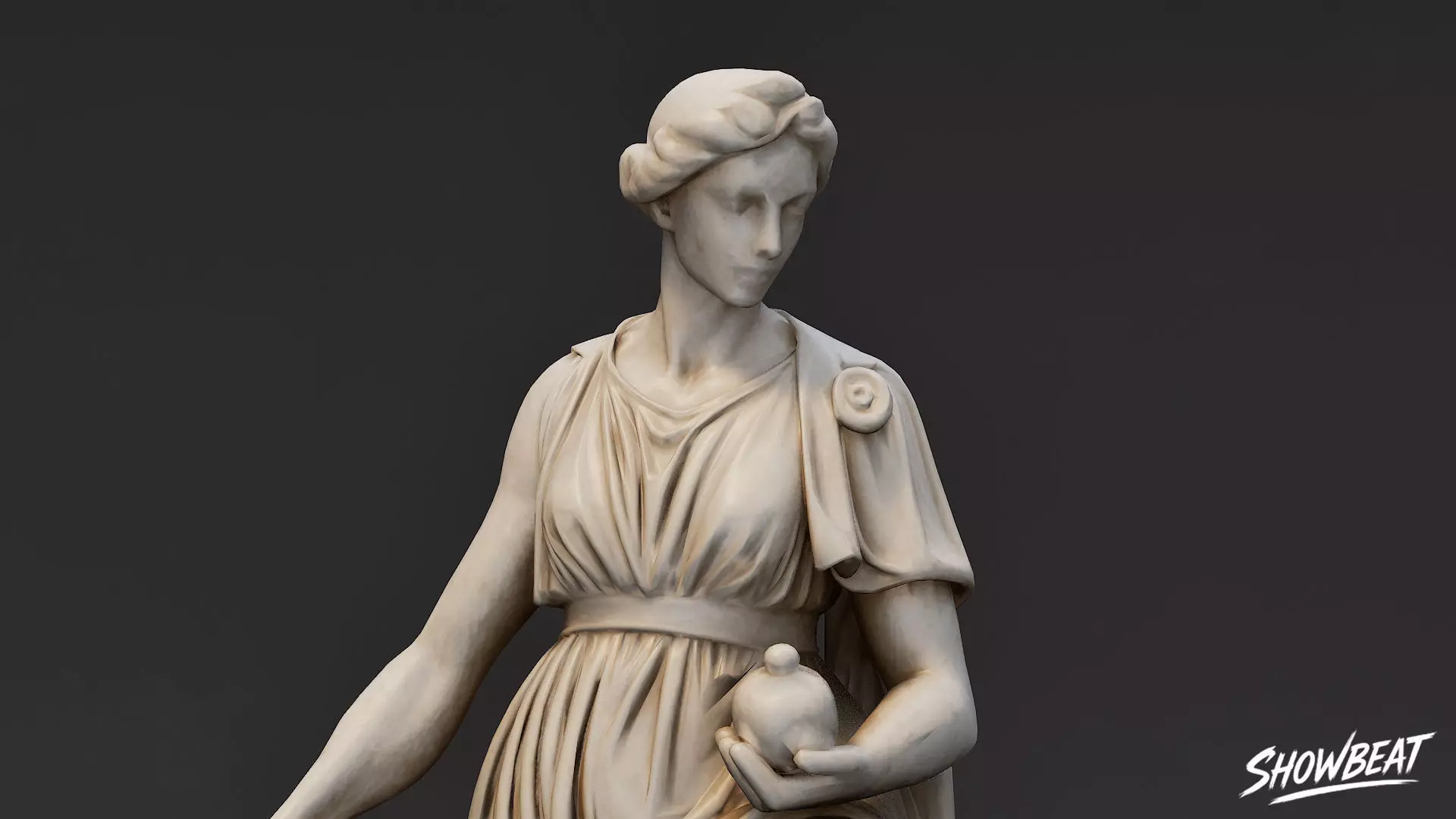 Melpomene Statue Low-poly 3D model_6