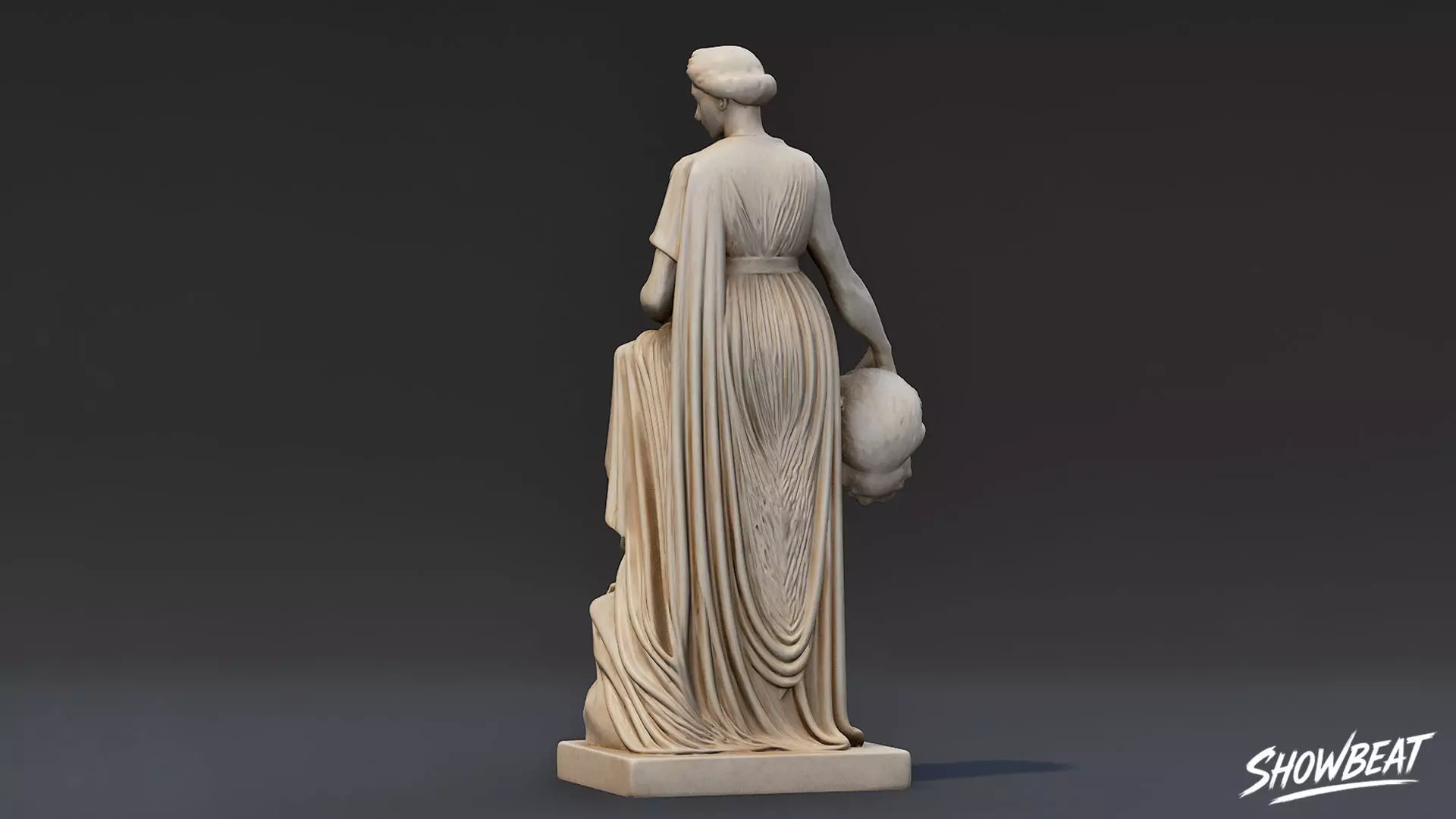 Melpomene Statue Low-poly 3D model_3