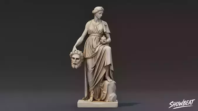 Melpomene Statue Low-poly 3D model
