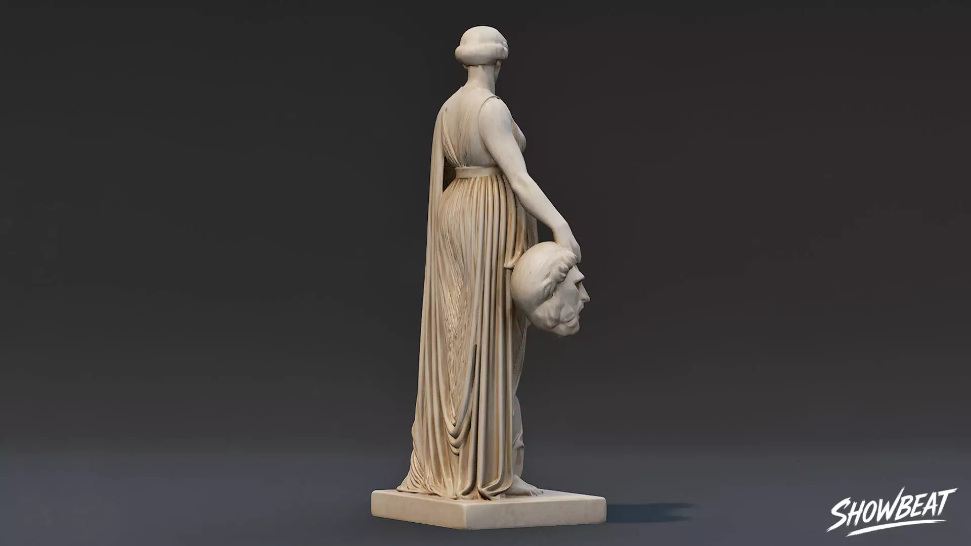 Melpomene Statue Low-poly 3D model_4