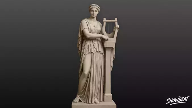 Muse with Lyre Statue