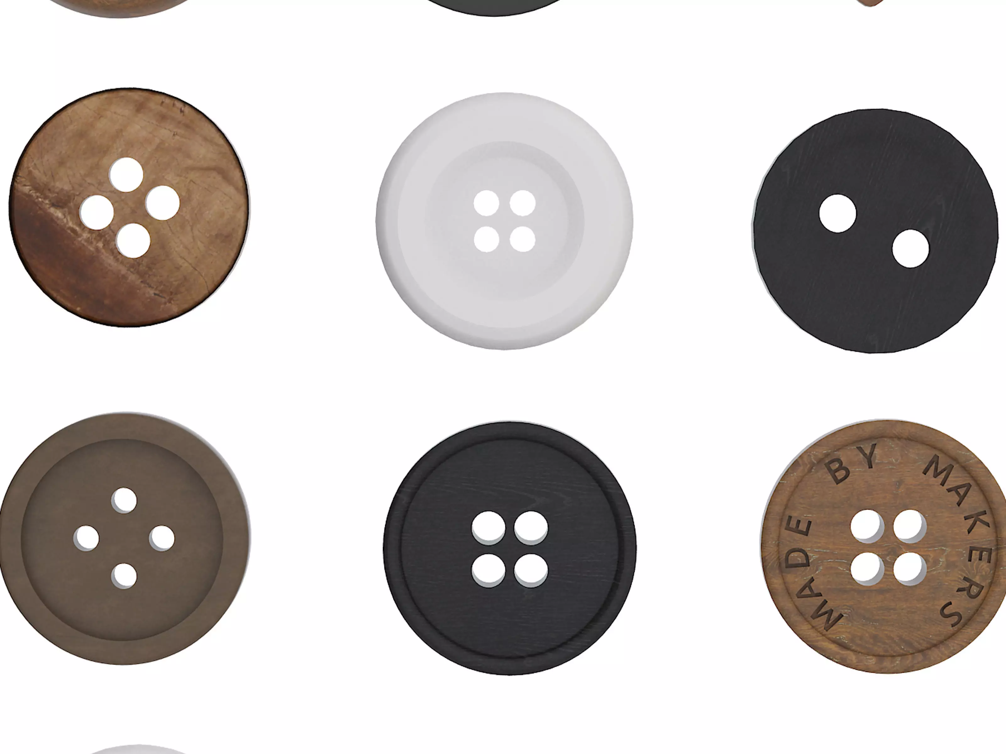 Clothes buttons Low-poly 3D model_2