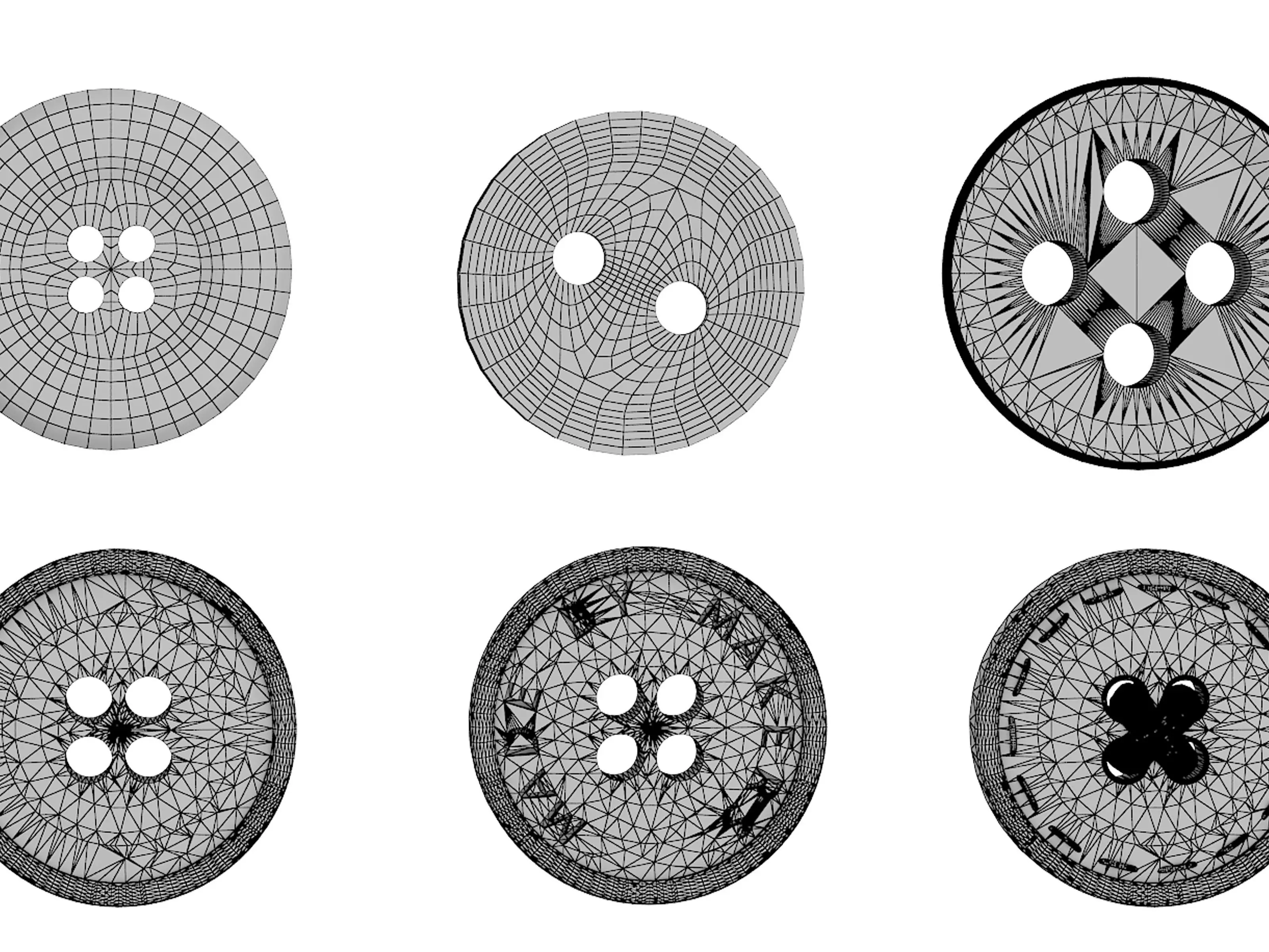 Clothes buttons Low-poly 3D model_8