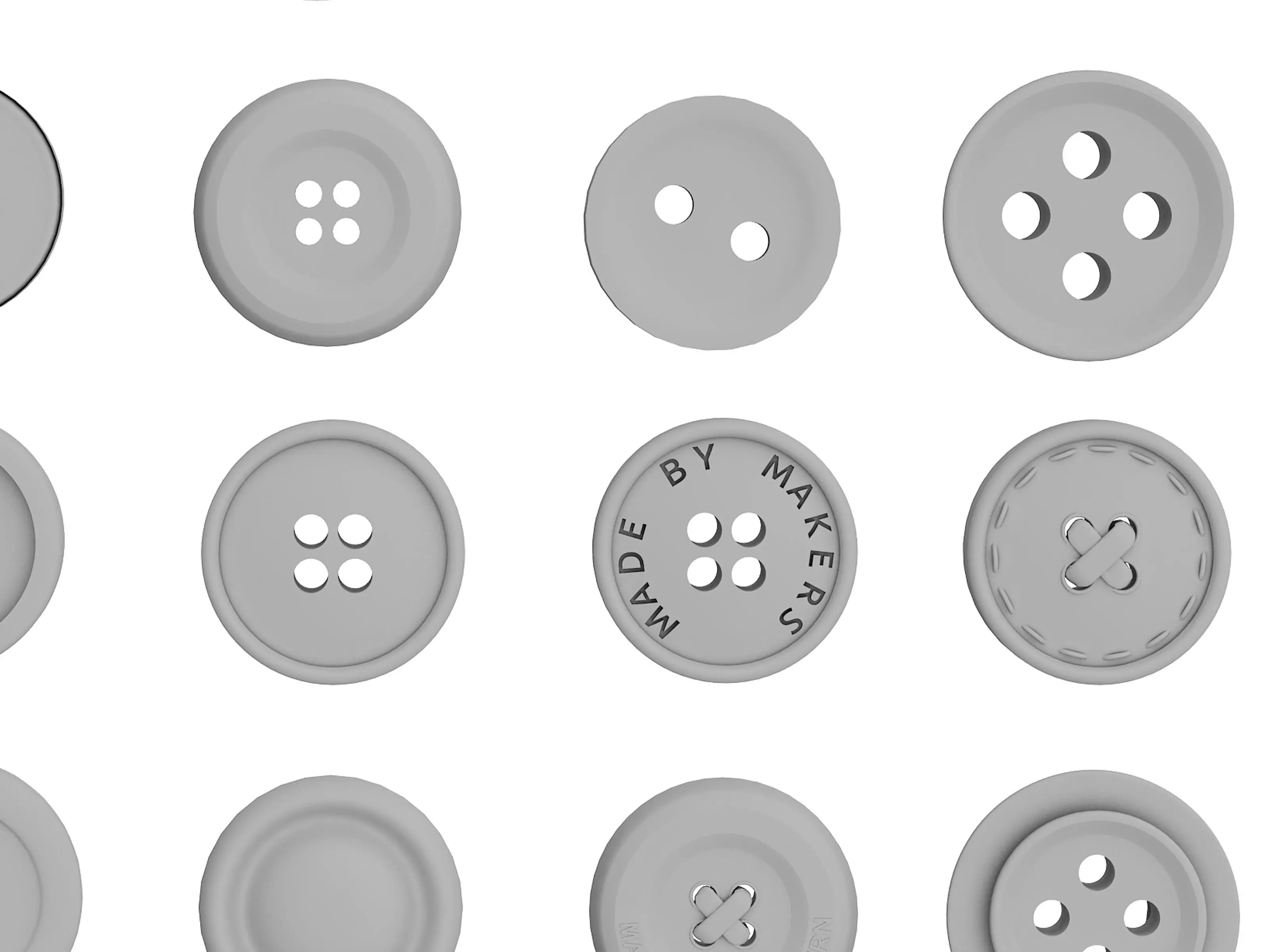 Clothes buttons Low-poly 3D model_4