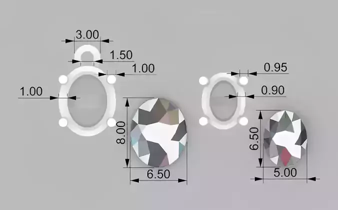 Oval Earring and Pendant