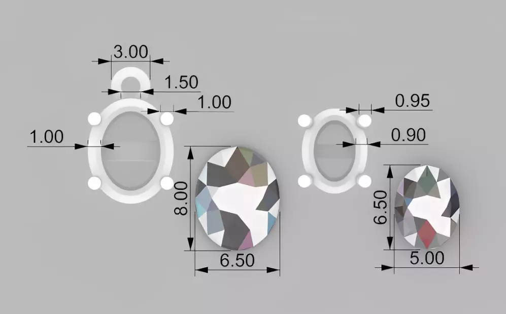 Oval Earring and Pendant 3D print model_0