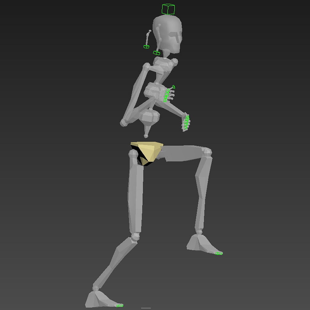 Human Female Character Tif Low-poly 3D model_11