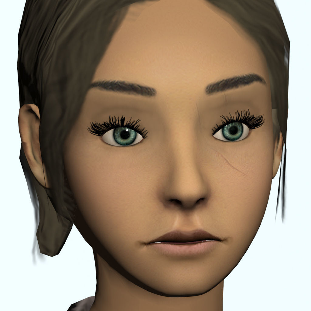 Human Female Character Tif Low-poly 3D model_1