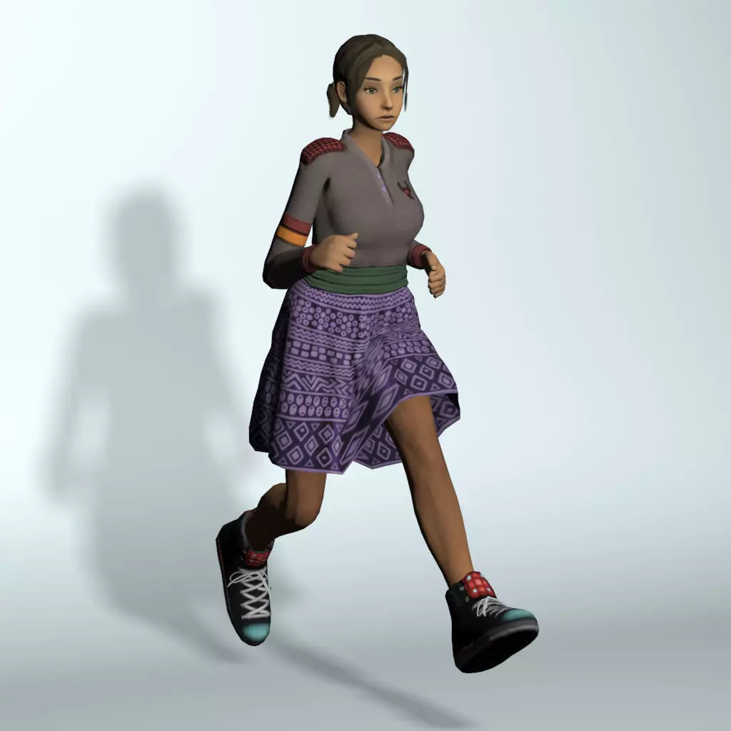 Human Female Character Tif Low-poly 3D model_0
